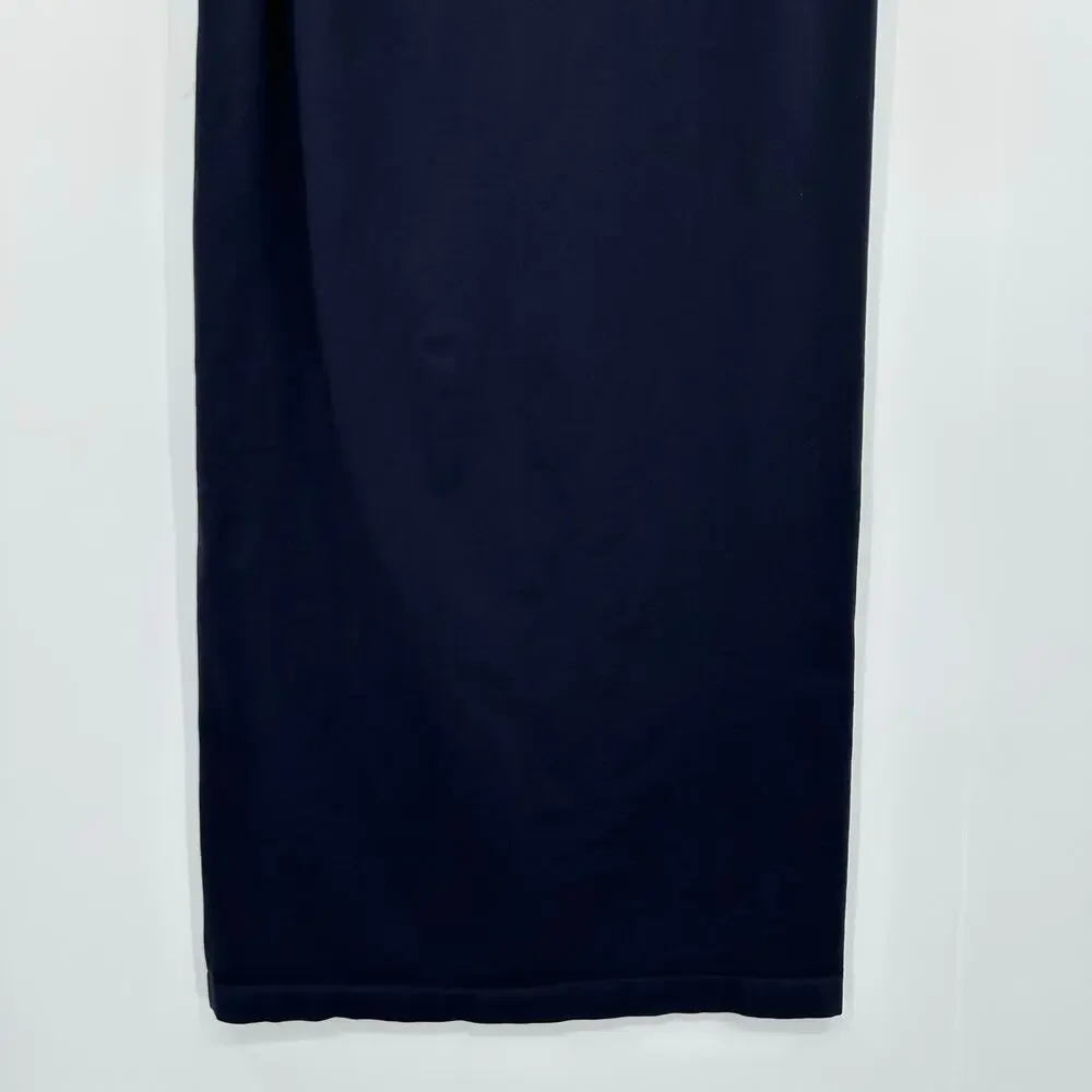 Yummie Black Sleeveless Mock Neck Bodycon Midi Dress Shaping Size L Slimming